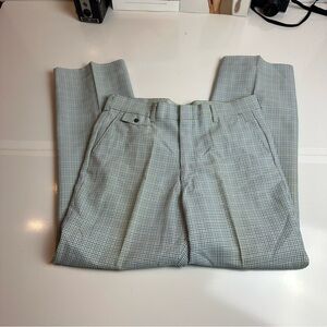 Vintage 1970s Kings Road Sears Plaid Dress Pants | Perma-Prest · Light Blue Prep
